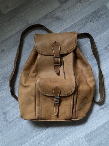 Vintage rucksack naturleder - vintage,